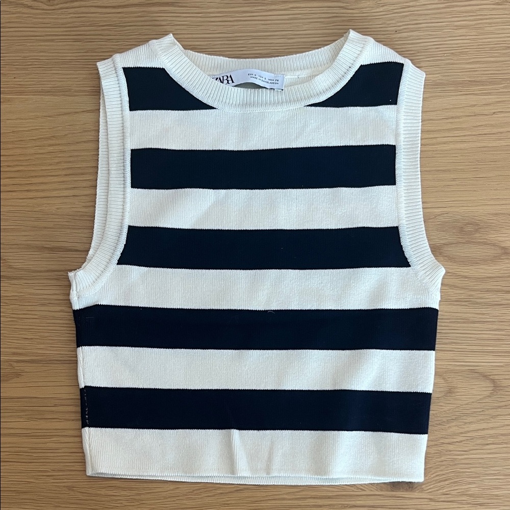 ZARA striped cropped sweater